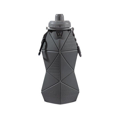 Dark Grey and Grey Cup Lid Ultimate Foldable Silicone Water Bottle - Lightweight Leakproof Travel & Sports Hydration - 700ml.