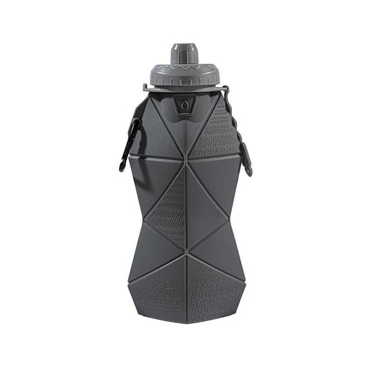 Dark Grey and Grey Cup Lid Ultimate Foldable Silicone Water Bottle - Lightweight Leakproof Travel & Sports Hydration - 700ml.