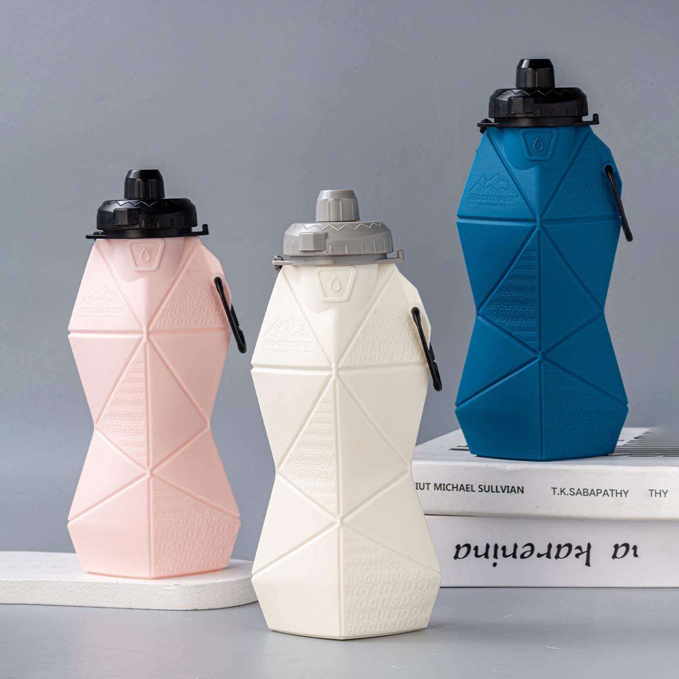 Dark Grey and Grey Cup Lid Ultimate Foldable Silicone Water Bottle - Lightweight Leakproof Travel & Sports Hydration - 700ml.