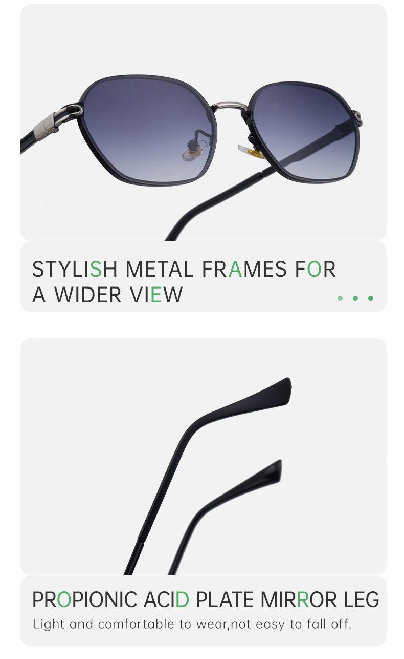 Pink Brown Gradient Lenses Chic Oval Sunglasses for Women - UV400 Protection Lightweight Metal Frame, Comfortable Design.