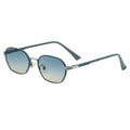 Green Gradient Lenses Chic Oval Sunglasses for Women - UV400 Protection Lightweight Metal Frame, Comfortable Design.
