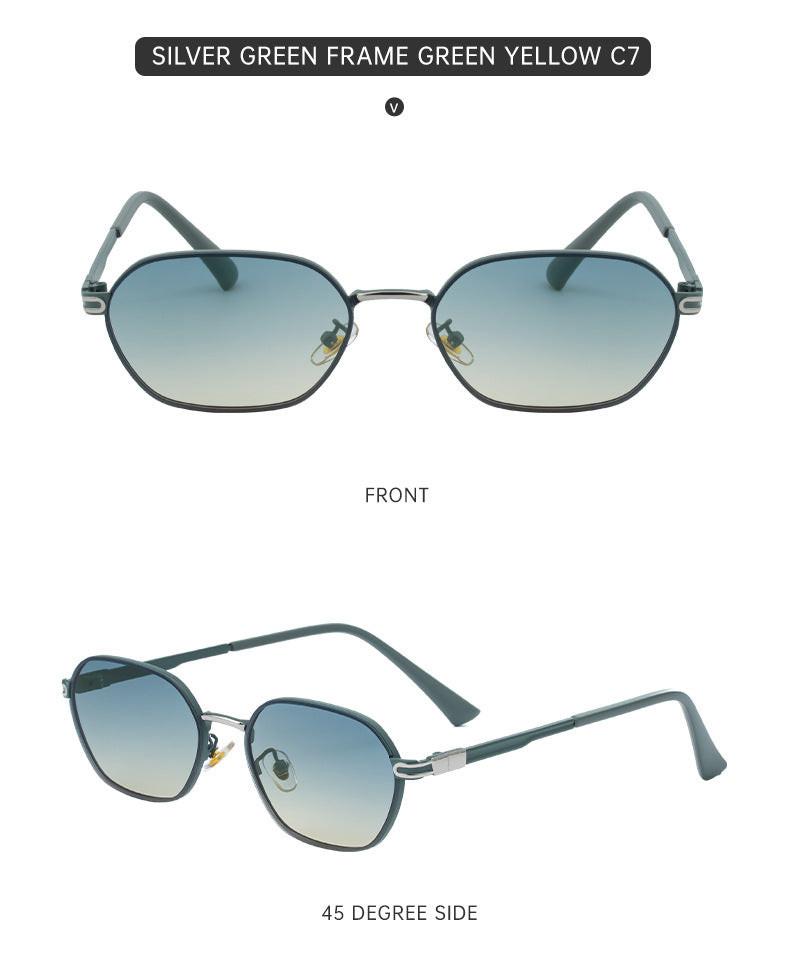 Green Gradient Lenses Chic Oval Sunglasses for Women - UV400 Protection Lightweight Metal Frame, Comfortable Design.