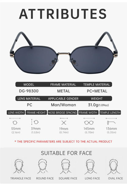 Green Gradient Lenses Chic Oval Sunglasses for Women - UV400 Protection Lightweight Metal Frame, Comfortable Design.