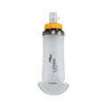 Orange and White Ultra-Lightweight 350ml Soft Running Flask - BPA-Free Collapsible TPU Water Bottle for Hiking, Cycling & Outdoor Sports.