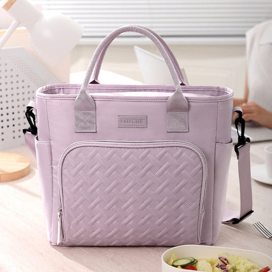 Purple Chic Insulated Lunch Tote Bag - 11L Large Capacity Cooler for Work, Picnic & Travel - Durable Oxford Fabric.