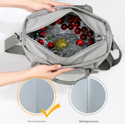 Green Chic Insulated Lunch Tote Bag - 11L Large Capacity Cooler for Work, Picnic & Travel - Durable Oxford Fabric.