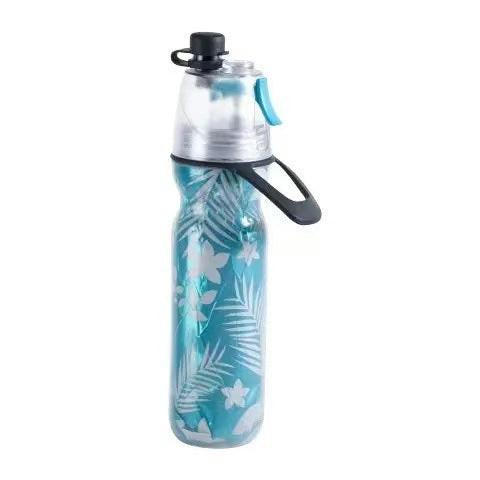 Cyan 500ML Insulated Sports Water Bottle with Cooling Mist - Triple-Layer Design Keeps Drinks Cold for Hours - Portable PE Misting Bottle.