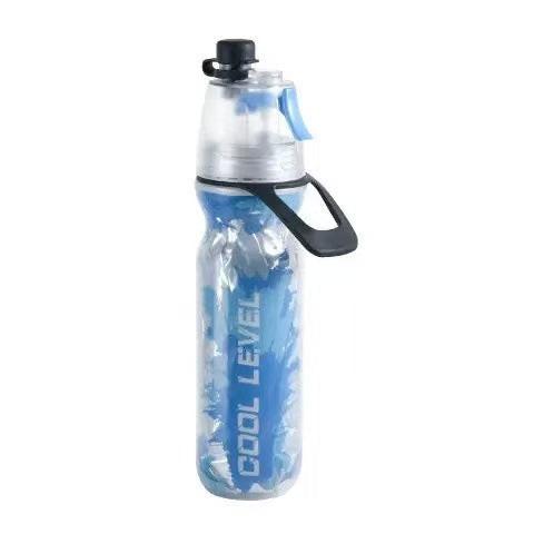 Blue 500ML Insulated Sports Water Bottle with Cooling Mist - Triple-Layer Design Keeps Drinks Cold for Hours - Portable PE Misting Bottle.