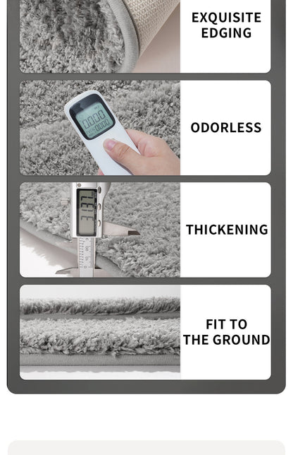 Brown Ultra Absorbent Plush Bath Mat - Non-Slip Bathroom Rug with Innovative Foot Drying Pocket