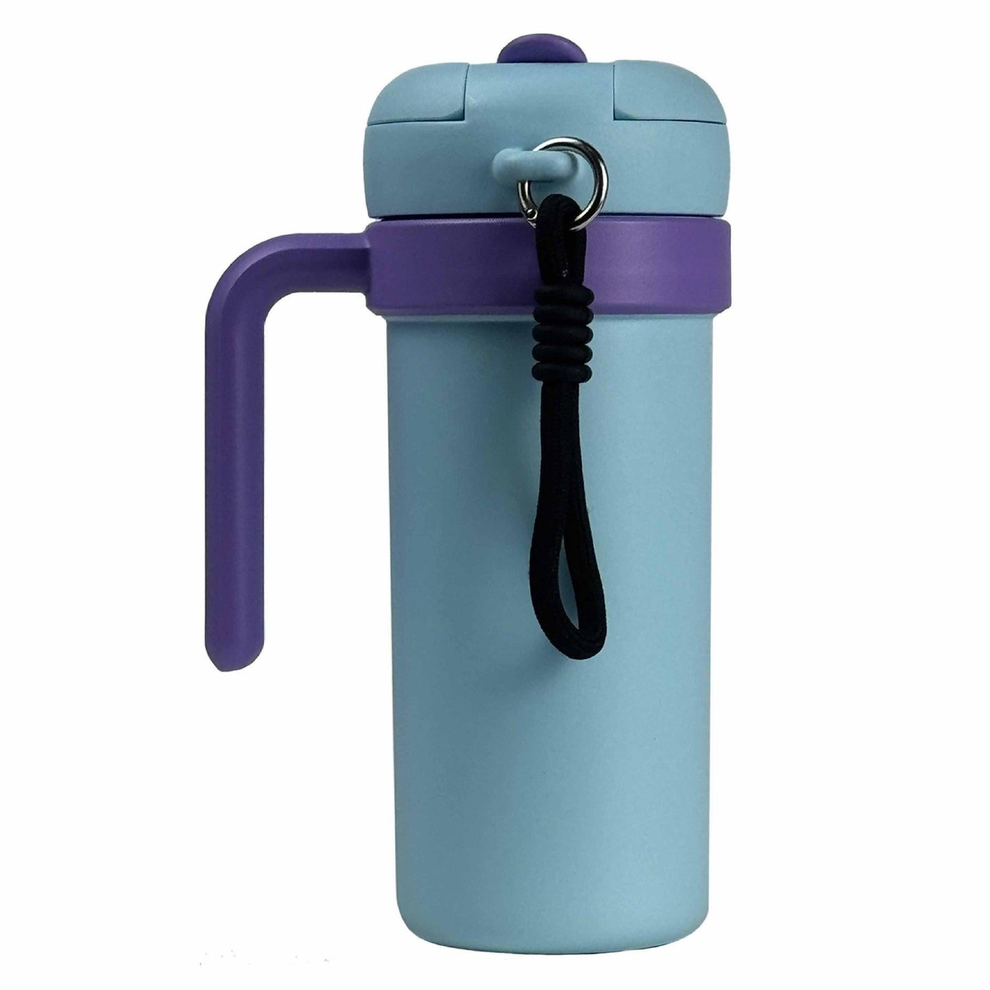 Blue and Purple 700ml Insulated Stainless Steel Tumbler with Handle, Dual-Sip Lid, Straw & Tea Infuser.