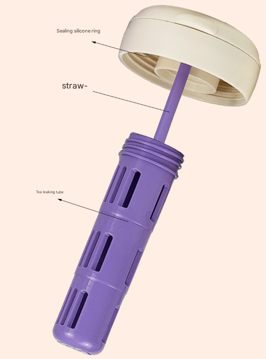 Blue and Purple 700ml Insulated Stainless Steel Tumbler with Handle, Dual-Sip Lid, Straw & Tea Infuser.