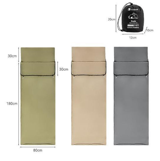 Grey Ultra-Stretch Sleeping Bag Liner - Portable & Lightweight Envelope Sleep Sack for Camping & Travel.