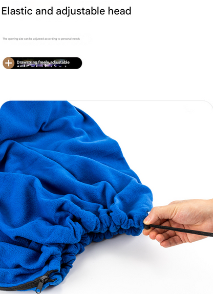 Green Versatile Double-Sided Fleece Bag Liner - Lightweight & Portable Travel Blanket for Camping & Outdoors.