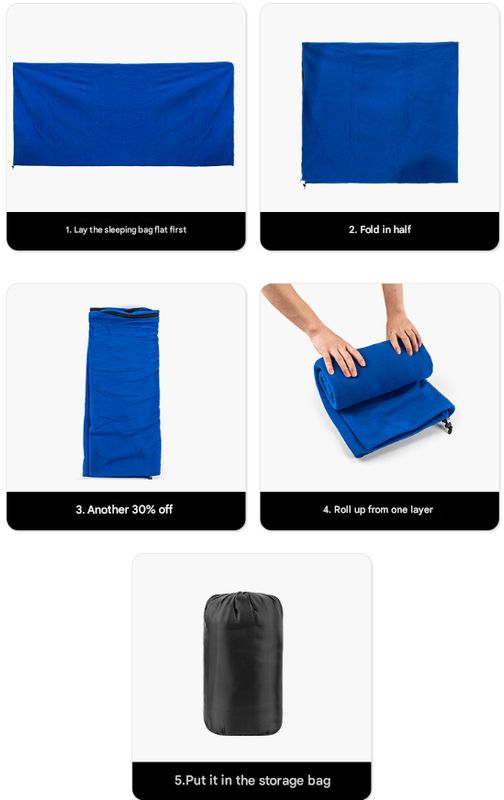 Green Versatile Double-Sided Fleece Bag Liner - Lightweight & Portable Travel Blanket for Camping & Outdoors.