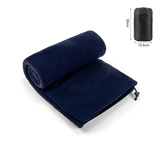 Dark Blue Versatile Double-Sided Fleece Bag Liner - Lightweight & Portable Travel Blanket for Camping & Outdoors.
