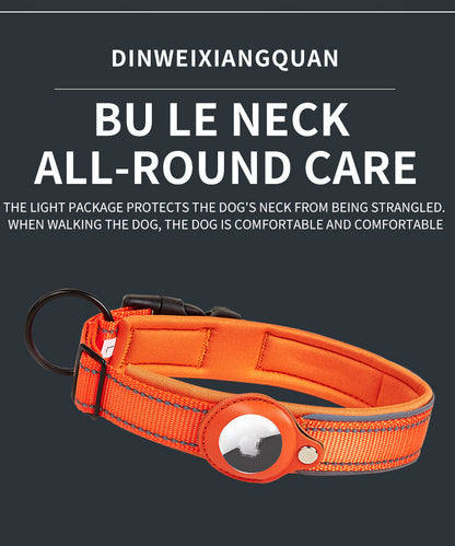 Size L Green Reflective Adjustable Anti-Lost Pet Collar (For Apple AirTag - Collar Only, Tracker Not Included)