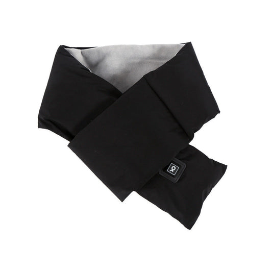 Black USB Electric Heated Scarf - Portable Puffer Neck Warmer with 3-Level Heat Control for Winter