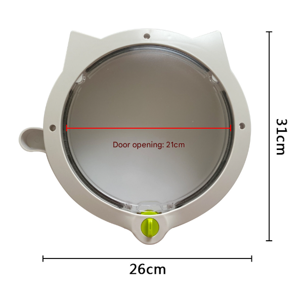 Black 4-Way Locking Cat Flap Door - Pet Entry Portal for Interior Doors, Walls & Cabinets