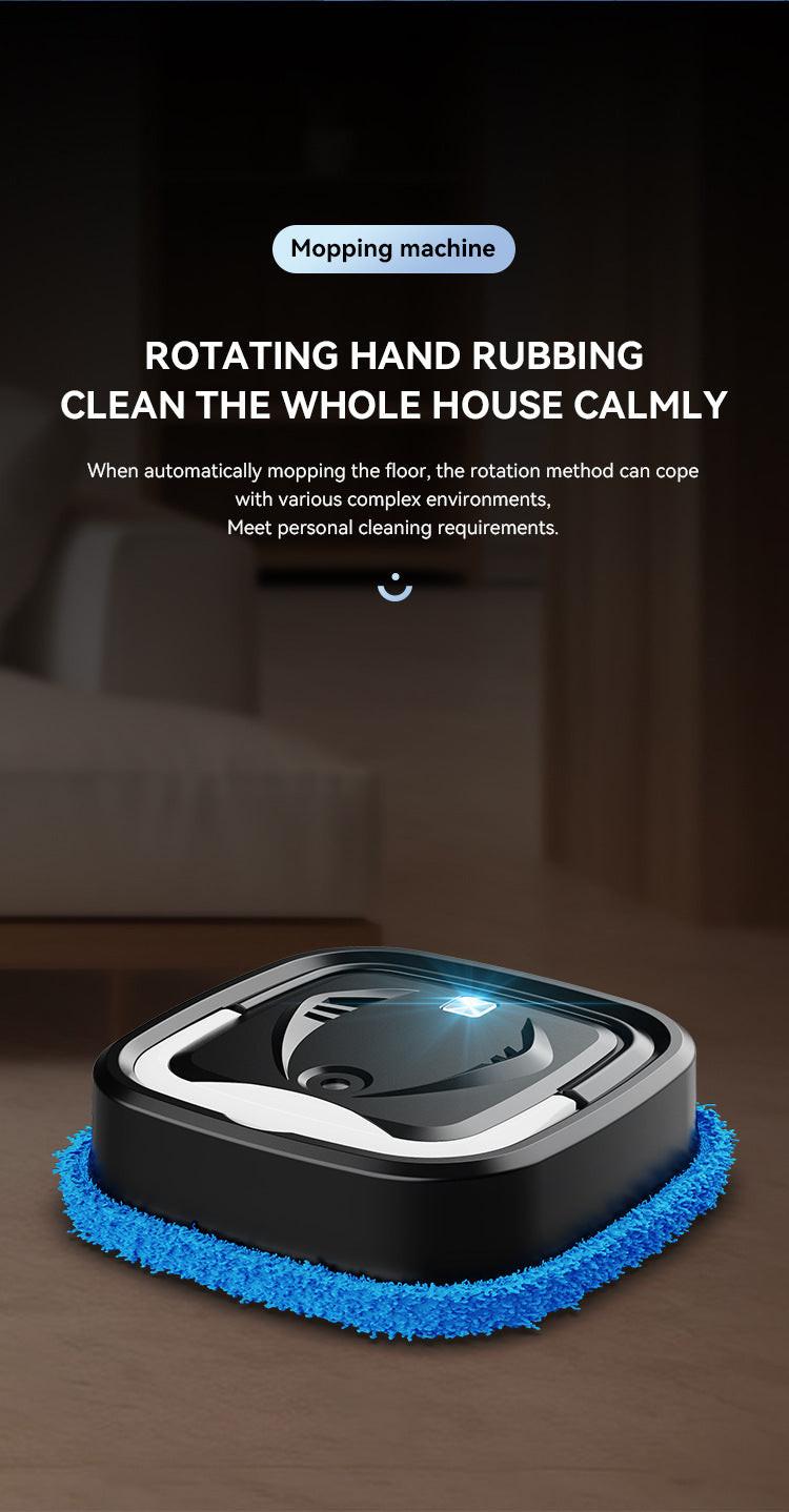 White Smart Robotic Floor Mop with Humidifier Spray - Ultra-Slim Automatic Wet & Dry Floor Cleaner.