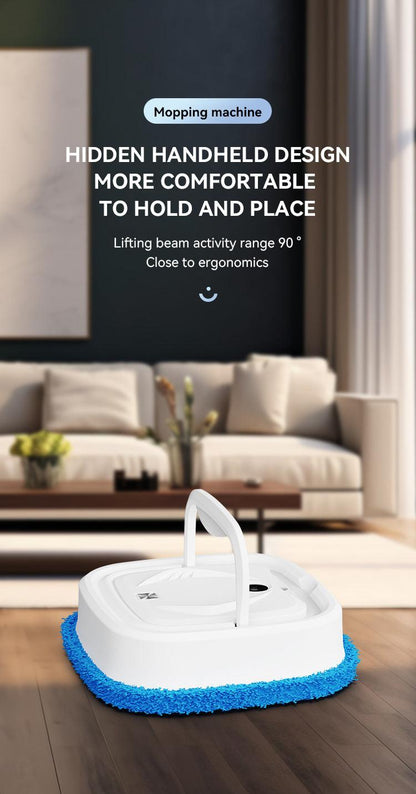 White Smart Robotic Floor Mop with Humidifier Spray - Ultra-Slim Automatic Wet & Dry Floor Cleaner.