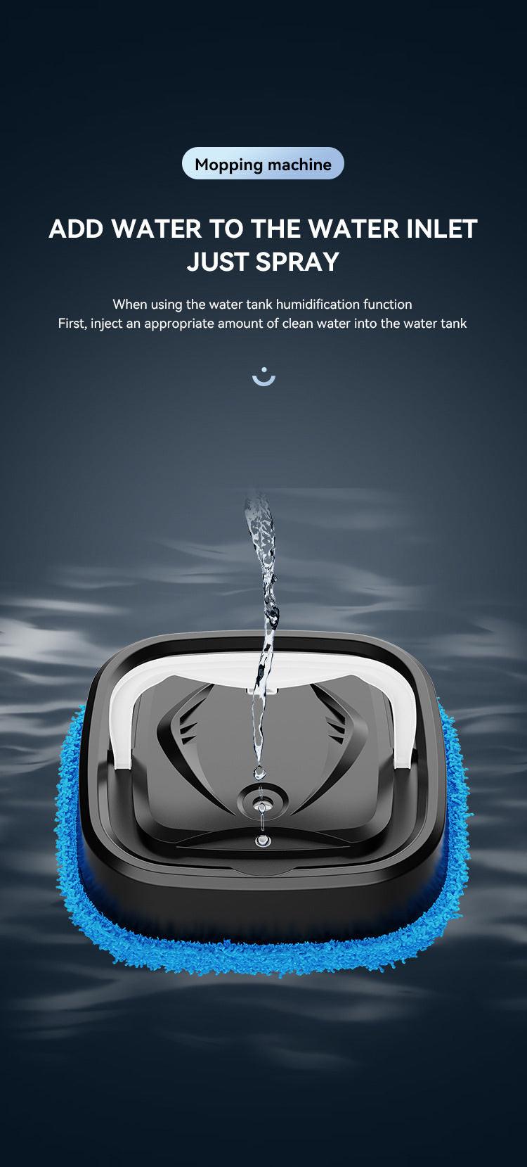 White Smart Robotic Floor Mop with Humidifier Spray - Ultra-Slim Automatic Wet & Dry Floor Cleaner.