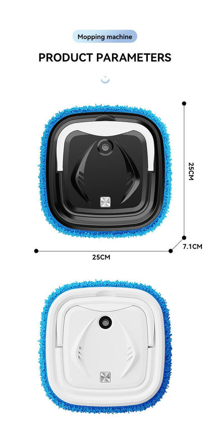 White Smart Robotic Floor Mop with Humidifier Spray - Ultra-Slim Automatic Wet & Dry Floor Cleaner.