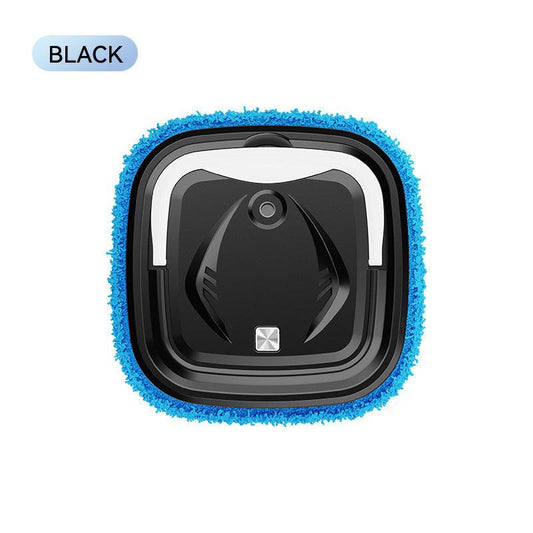 Black Smart Robotic Floor Mop with Humidifier Spray - Ultra-Slim Automatic Wet & Dry Floor Cleaner.