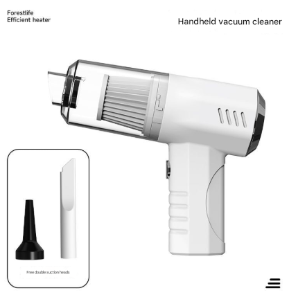 White 2-in-1 Cordless Handheld Vacuum and Air Blower - Portable & Lightweight Cleaner for Car, Home, and Pet Hair.