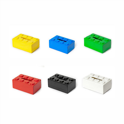 Green 2 Pcs Creative Building Block Tissue Box Holder - Wall-Mounted & Desktop Dispenser for Bathroom, Kids Room & Office Decor