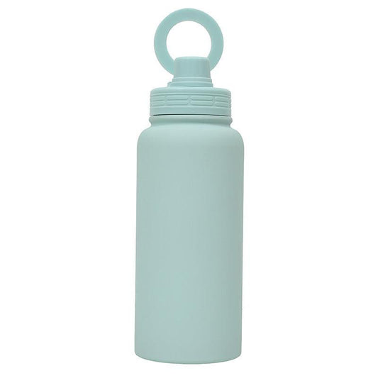 Light Green Premium 35oz Stainless Steel Insulated Sports Bottle with Magnetic Phone Holder Lid.