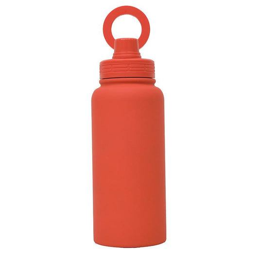 Orange Premium 35oz Stainless Steel Insulated Sports Bottle with Magnetic Phone Holder Lid.