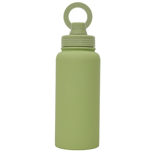 Green Premium 35oz Stainless Steel Insulated Sports Bottle with Magnetic Phone Holder Lid.