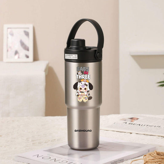 Silver - Baby 3 30oz Ceramic-Lined Insulated Tumbler with Handle, 735ml Stainless Steel Travel Mug.