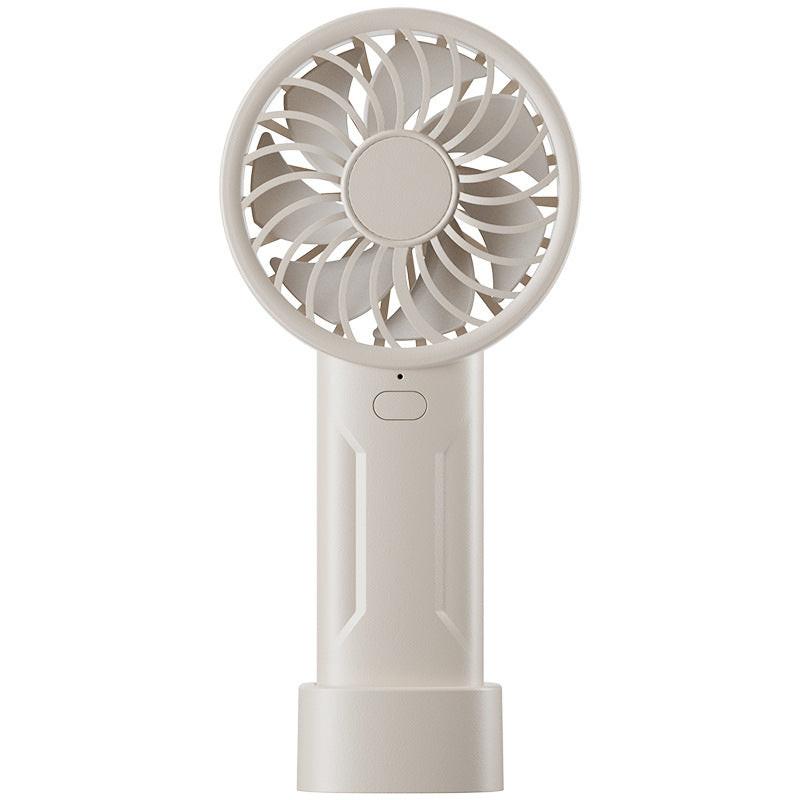 White Mini Portable USB Rechargeable Fan - Quiet Cooling for Desk or Travel.