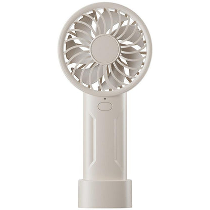 White Mini Portable USB Rechargeable Fan - Quiet Cooling for Desk or Travel.