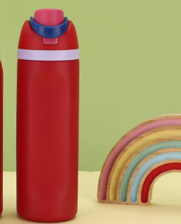 Red 32oz 304 Stainless Steel Insulated Water Bottle - Dual-Drink Pop-Up Lid.