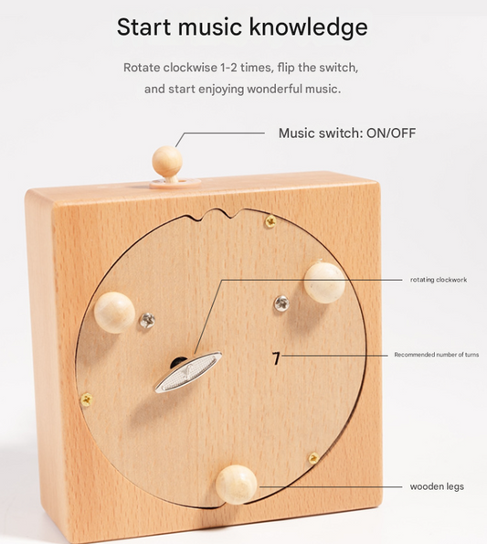 MAOMAO-Music Box (nine-colored deer of mythology) Handmade Wooden Ferris Wheel Music Box - Christmas Carousel Hand-Cranked Desktop Decoration