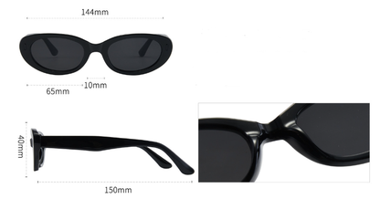 2PCS Green Rock Texture Retro Oval Cat-Eye Sunglasses - Chic Influencer-Style Shades