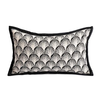 Umbrella Pattern Elegant Two-Piece INS-Style Jacquard Pillow Covers - Black & White Sofa Decor