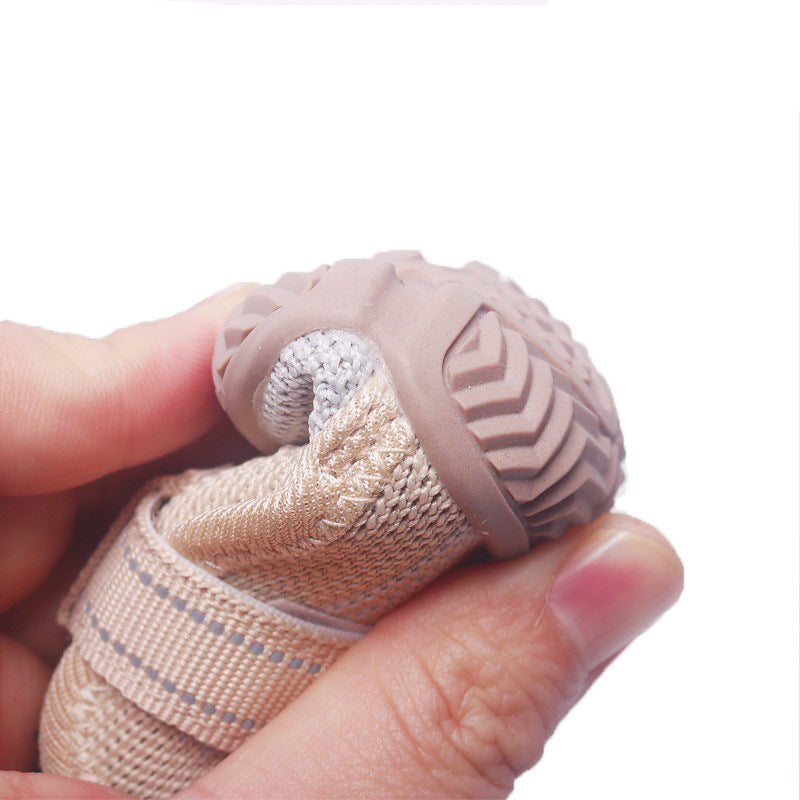 3# Khaki Breathable Woven Dog Shoes for Small to Medium Dogs - Non-Slip, Durable, Anti-Dirty Paw Protectors