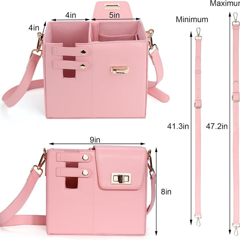 Brown Portable Insulated Water Bottle Carrier Bag with Adjustable Shoulder Strap - Crossbody Drink Holder for Outdoor Activities