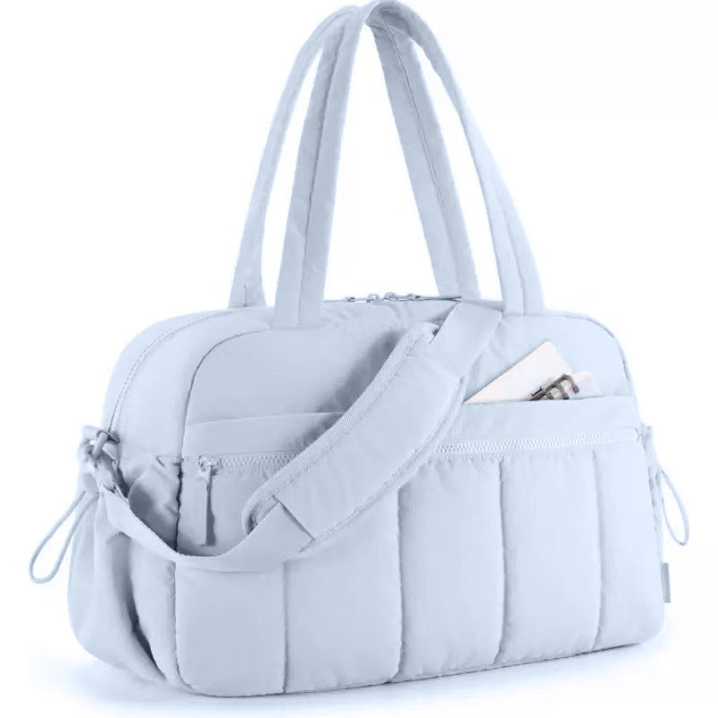 Blue Spacious Travel Duffel Bag - Large Capacity Sports & Fitness Tote with Toiletry Bag, Compartments & Single Shoulder Strap