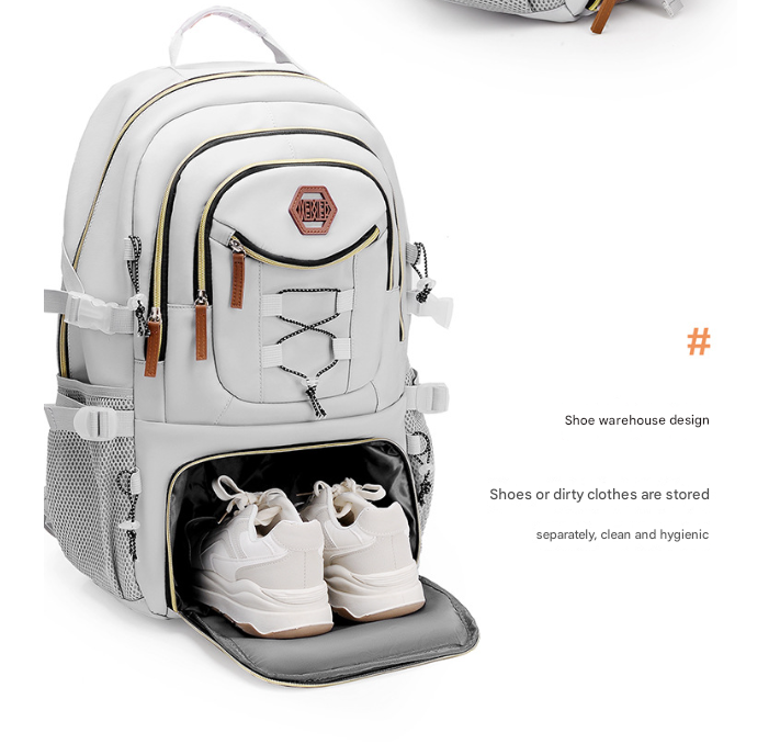 Dark Grey Stylish Large Capacity Backpack - Water-Resistant Oxford Rucksack for Travel, School & Daily Use