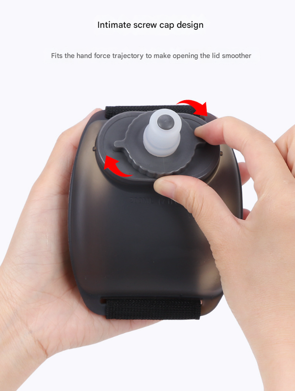 2-Pices Orange Ergonomic Wearable Hydration Flask - Hands-Free Wrist Water Bottle for Running & Sports.