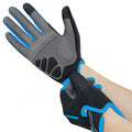 M Blue Unisex Full-Finger Cycling Gloves - Padded Shock-Absorbing & Anti-Slip Grip for MTB & Road Biking.