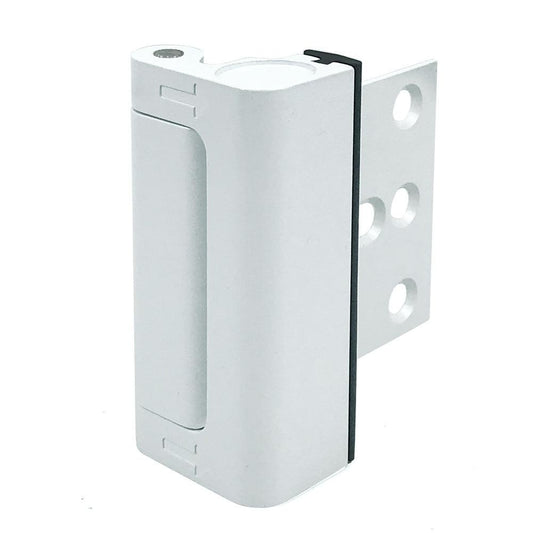 White Heavy-Duty Hotel Style Security Door Lock - Childproof Door Reinforcement Latch for Home Safety.
