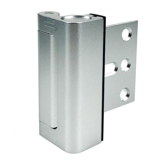 Silver Heavy-Duty Hotel Style Security Door Lock - Childproof Door Reinforcement Latch for Home Safety.