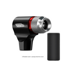 Black Portable CO2 Bike Tire Inflator with Nozzle - Quick Inflation for Road and Mountain Bikes.