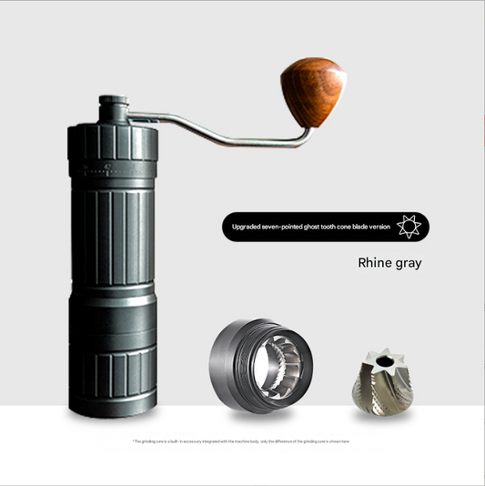 Grey Premium 7-Star Manual Coffee Grinder - Portable Bean Milï¼R60proï¼.