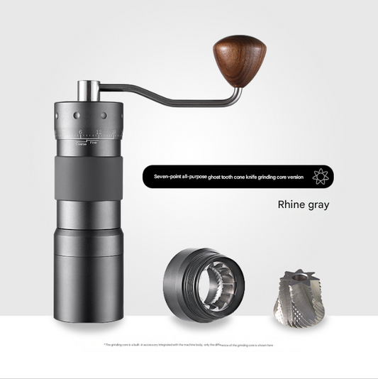 Grey Premium 7-Star Manual Coffee Grinder - Portable Bean Mil(R50pro).